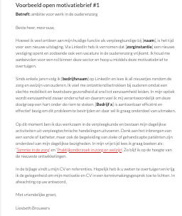 Open Motivatiebrief Voorbeeld (2025)