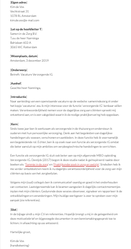 Voorbeeld Motivatiebrief Zorg (2025)